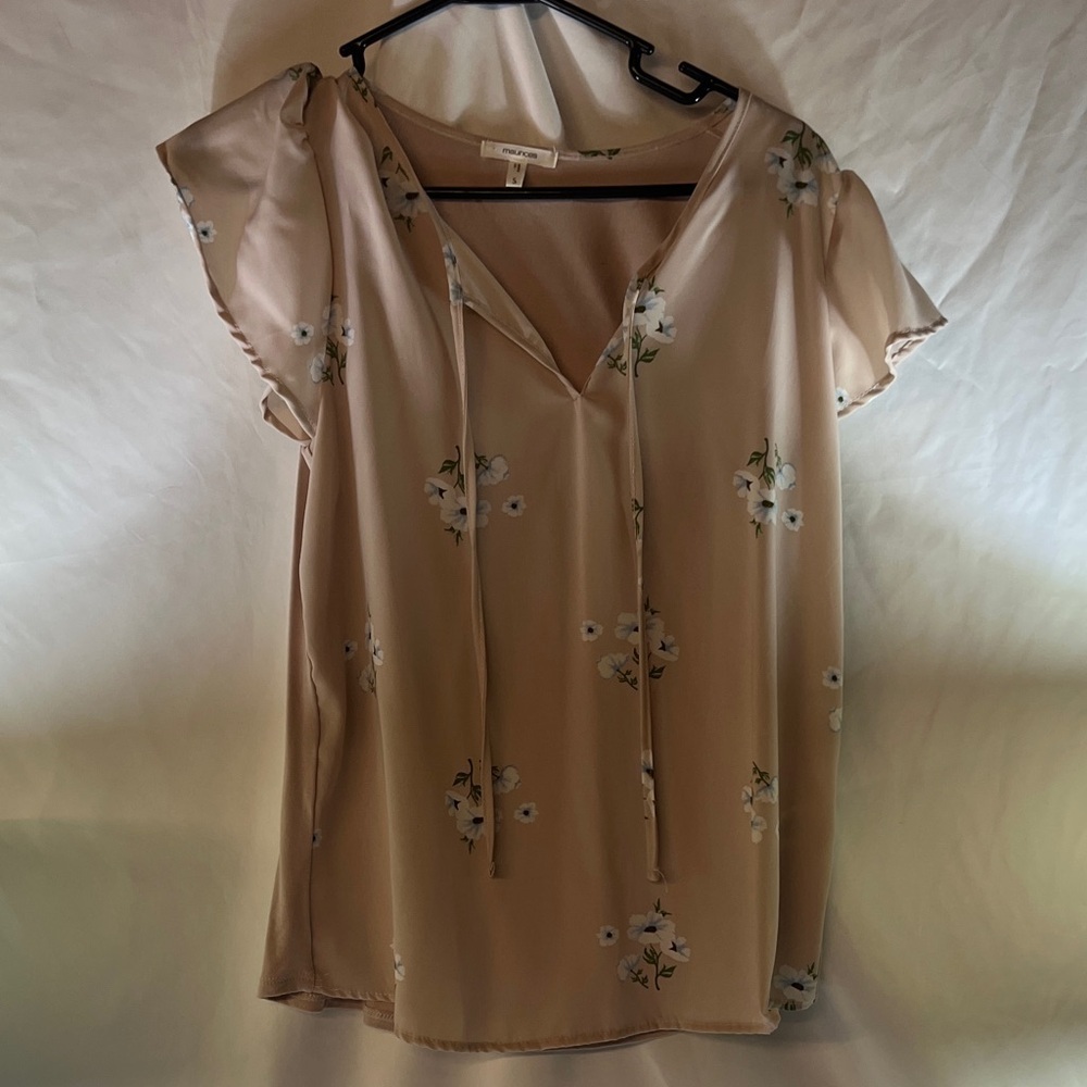 Maurices Beige Floral Blouse